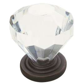 Amerock 5PK14303ORB Cabinet Knob, Acrylic/Zinc, Oil-Rubbed Bronze