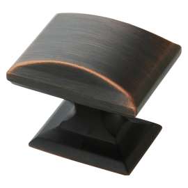 Amerock 5PK29340ORB Cabinet Knob, 1-1/8 in Projection, Zinc, Oil-Rubbed Bronze