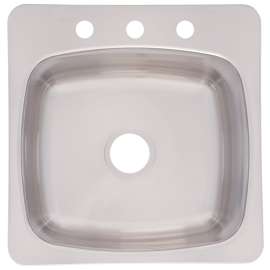 FRANKE FSL2020-3 Utility Sink, 20 ga Capacity, Rectangle Bowl, 3-Deck Hole, 20.2 in OAW, 20.6 in OAH, Stainless Steel