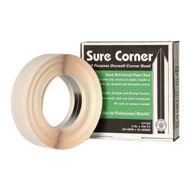 TOOLPRO Sure Corner Series SC2 Drywall Corner Tape, 100 ft L, 2 in W, Paper/Steel