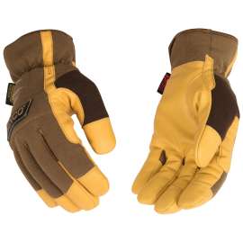 KincoPro 2014HK-XL Driver Gloves, Men's, XL, Easy-On, Shirred Elastic Wrist Cuff, TPR Back, Brown