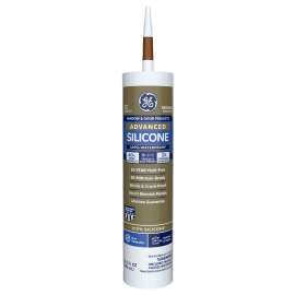 GE Silicone II GE5080 Window and Door Caulk, Brown, 10.1 oz Cartridge