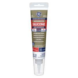 GE Silicone II GE281 Caulk, White, 2.8 oz Tube