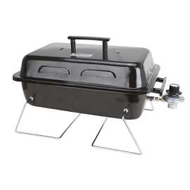 Omaha Portable Gas Grill, 1-Grate, 168 sq-in Primary Cooking Surface, Black, Steel Body