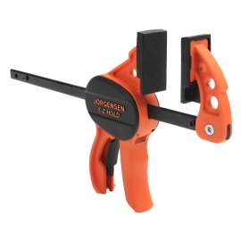 JORGENSEN E-Z HOLD Series 33804 Hobby Bar Clamp, 50 lb, 4 in Max Opening Size, 1-1/2 in D Throat, Steel Body