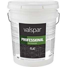 Valspar 12600 045.0012600.008 Paint, Flat, White, 5 gal