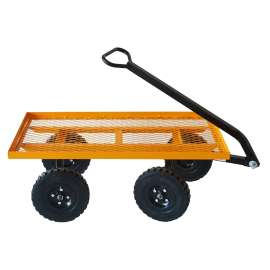 Landscapers Select FORZAFB600 Cart 600 lbs Garden Cart, 600 lb, 4-Wheels, 10 x 2 in Wheel, Yellow
