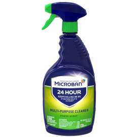 MICROBAN 48587 Cleaner, 32 oz Spray Bottle, Liquid, Fresh, Clear