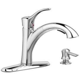 American Standard Mesa 9015.101.002 Pull-Out Kitchen Faucet with Soap Dispenser, 1.8 gpm, 1-Faucet Handle, Swivel Spout