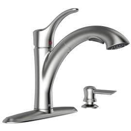 American Standard Mesa 9015.101.075 Pull-Out Kitchen Faucet with Soap Dispenser, 1.8 gpm, 1-Faucet Handle, Lever Handle