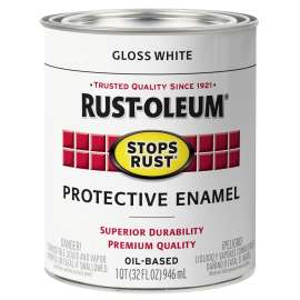 RUST-OLEUM Stops Rust 353582 Protective Enamel Paint, Gloss, White, 1 qt