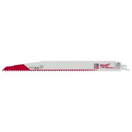 Milwaukee Sawzall The Ax 48-00-8027 Reciprocating Saw Blade, 1 in W, 12 in L, 5 TPI, HSS-Co 8 Cutting Edge