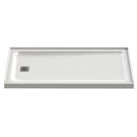MAAX Olympia 106012-000-001-00 Shower Base, 60 in L, 32 in W, 3-5/8 in H, Rectangular, Acrylic, White
