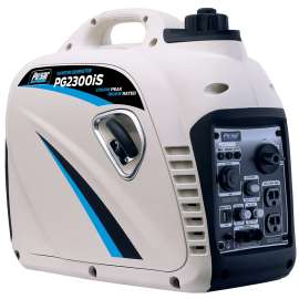 PULSAR PG2300IS Inverter Generator, 15 A, 12/120 V, 2300 W Output, Gasoline, 1.18 gal Tank, 8 hr Run Time