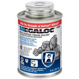 Hercules Megaloc 158069 Pipe Thread Sealant, 0.5 pt Can, Liquid, Blue