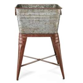 Behrens M19ST1 Planter Tub, 15-1/2 in W, 15-1/2 in D, Square, Steel, Aged