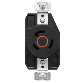Arrow Hart AHCL1020R Locking Single Receptacle, 3 -Pole, 125/250 VAC, 20 A, Back and Side Wiring, NEMA: NEMA L10-20