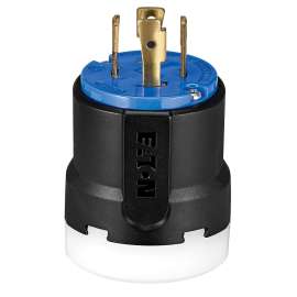 Arrow Hart AHCL1530P Ultra-Grip Locking Plug, 3 -Pole, 30 A, 250 VAC, NEMA: NEMA L15-30, Black/Blue