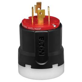 Arrow Hart AHCL1620P Ultra-Grip Locking Plug, 3 -Pole, 20 A, 480 VAC, NEMA: NEMA L16-20, Black/Red