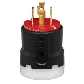 Arrow Hart AHCL1630P Ultra-Grip Locking Plug, 3 -Pole, 30 A, 480 VAC, NEMA: NEMA L16-30, Black/Red