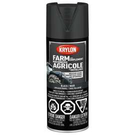 Krylon 1935 Farm and Implement Paint, Low Gloss, Black, 12 oz, Aerosol Can