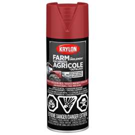 Krylon 1939 Farm and Implement Paint, Massey Ferguson Red, 12 oz, Aerosol Can