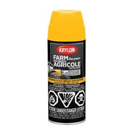 Krylon 1944 Farm and Implement Paint, New Equipment Cat Yellow, 12 oz, Aerosol Can