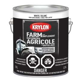 Krylon 1963 Farm and Implement Paint, Gloss, White, 128 oz