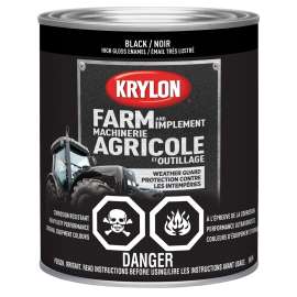 Krylon 2020 Farm and Implement Paint, Gloss, Black, 32 oz