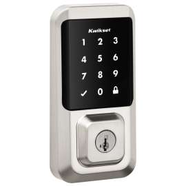 Kwikset Halo Series 939 WIFI TSCR 15 Touchscreen Wi-Fi Enabled Smart Lock, AAA Grade, Keyless Key, Zinc, Satin Nickel