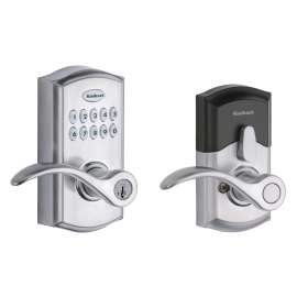 Kwikset 955PML 26D SMT CP Electronic Pembroke Lever, AAA Grade, Keyless Key, Zinc, Satin Chrome, Commercial