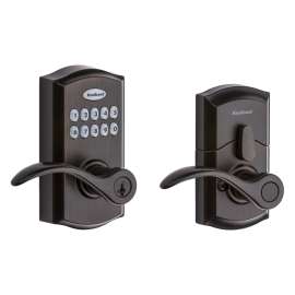 Kwikset 955PML 11P SMT CP Electronic Pembroke Lever, AAA Grade, Keyless Key, Zinc, Venetian Bronze, Commercial