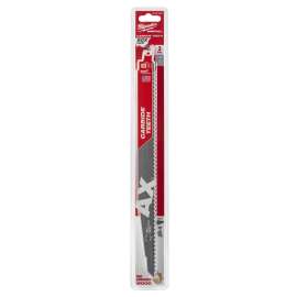 Milwaukee AX SAWZALL 48-00-5327 Reciprocating Saw Blade, 3/4 in W, 12 in L, 5 TPI, Carbide Cutting Edge