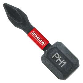 Diablo DPH11P2 Screwdriver Insert Bit, #1 Drive, Phillips Drive, 1 in L