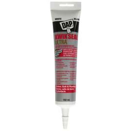 DAP KWIK SEAL ULTRA 74823 Premium Kitchen and Bath Sealant, White, 4 hr Curing, 40 to 100 deg F, 162 mL Tube