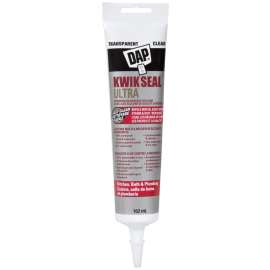 DAP KWIK SEAL ULTRA 74824 Premium Kitchen and Bath Sealant, Clear, 4 hr Curing, 40 to 100 deg F, 162 mL Tube