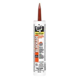 DAP BLOCKADE 74058 Fire Rated Intumescent Sealant, Red, 4 hr Functional Cure, >4.4 deg C, 340 mL Cartridge