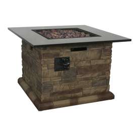 Seasonal Trends 52075 Morgan Hill Fire Table, 34-1/2 in W, Square Table