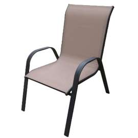 Seasonal Trends 50601 Sling Stack Chair, 21.65 in W, 27 in D, 35.82 in H, Polyester, 2 Tone Tan