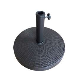 Seasonal Trends 59659 Umbrella Base, 18.9 in Dia, 13.39 in H, Round, Resin, Steel and Plastic, Brown