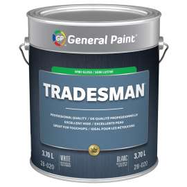 General Paint Tradesman GE0028020-16 Interior Paint, Semi-Gloss, White, 1 gal Pail