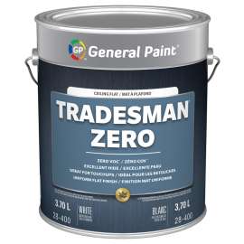 General Paint Tradesman GE0028400-16 Interior Paint, Flat, White, 1 gal