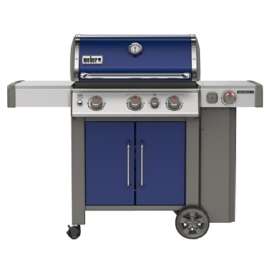 Weber Genesis II E-335 61086001 Gas Grill, 39,000 Btu/hr, Liquid Propane, 3-Burner, Deep Ocean Blue