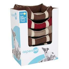Aspenpet 26543 Pet Lounger, 22 in L, 18 in W, Polyester Fill, Foam Cover, Assorted