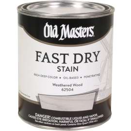 Old Masters 62504 Fast Dry Stain, Weathered Wood, Liquid, 1 qt