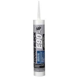DAP SOUND BLOCK 7079818165 Professional-Grade Acoustical/Draft/Smoke/Sound Sealant, White, 40 to 120 deg F, 28 fl-oz