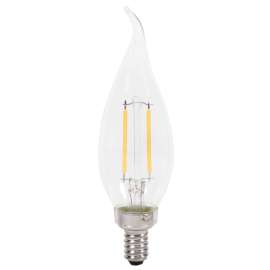Sylvania 40855 Natural LED Bulb, Decorative, B10 Bent Tip Lamp, 25 W Equivalent, E12 Lamp Base, Dimmable, Clear