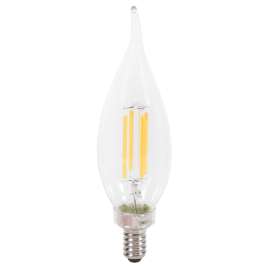 Sylvania 40755 Natural LED Bulb, Decorative, B10 Bent Tip Lamp, 40 W Equivalent, E12 Lamp Base, Dimmable, Clear