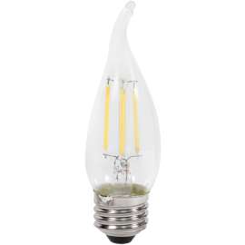 Sylvania 40792 Natural LED Bulb, Decorative, B10 Bent Tip Lamp, 40 W Equivalent, E26 Lamp Base, Dimmable, Clear
