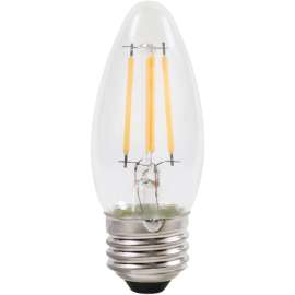 Sylvania 40793 Natural LED Bulb, Decorative, B10 Blunt Tip Lamp, 40 W Equivalent, E26 Lamp Base, Dimmable, Clear